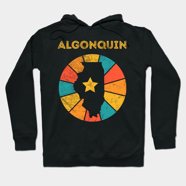 Algonquin Illinois Vintage Distressed Souvenir Hoodie by NickDezArts